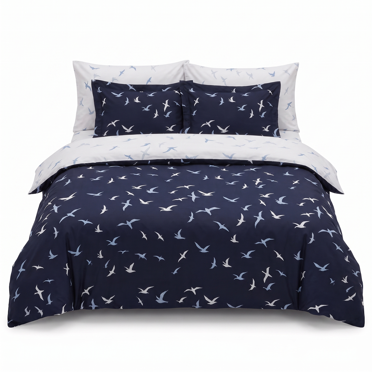 Σετ σεντονιών από βαμβακερό σατέν LIBERTA NAVY BLUE – 6 τεμάχια — μπροστινή όψη