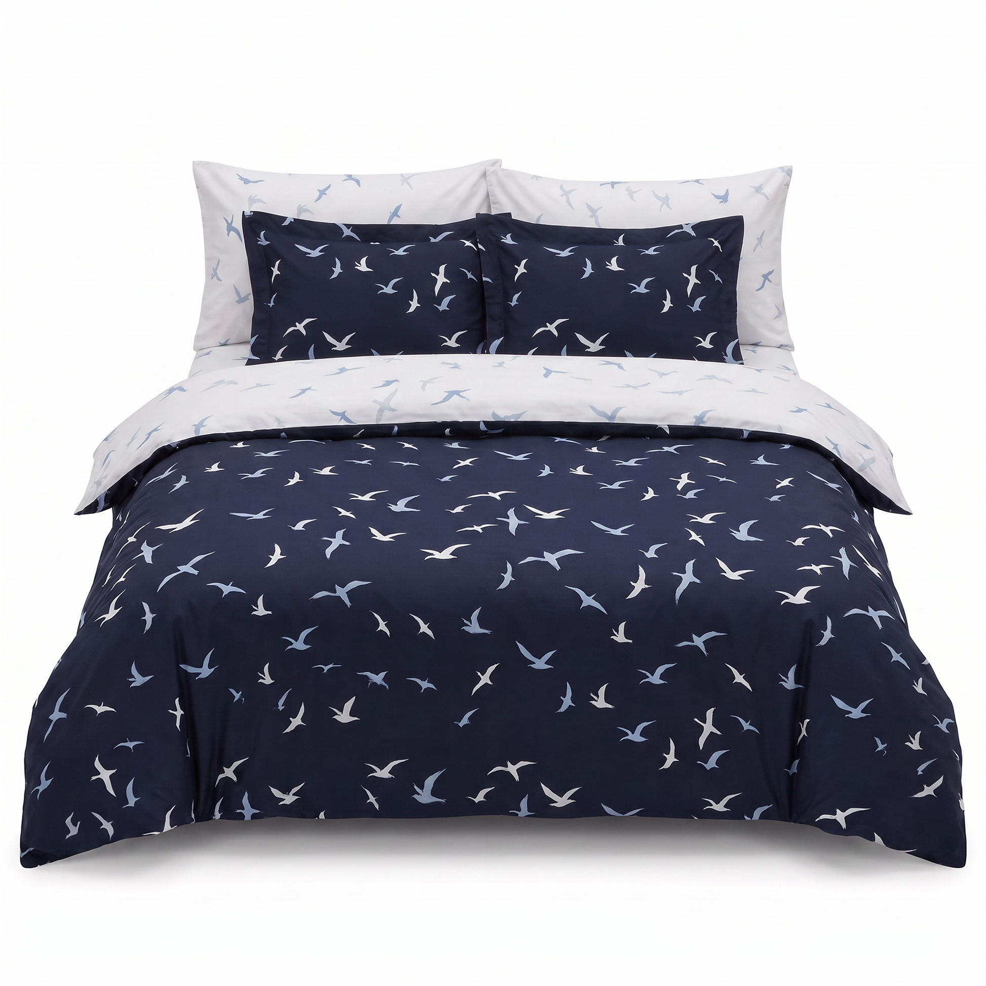 Σετ σεντονιών από βαμβακερό σατέν LIBERTA NAVY BLUE – 6 τεμάχια — μπροστινή όψη
