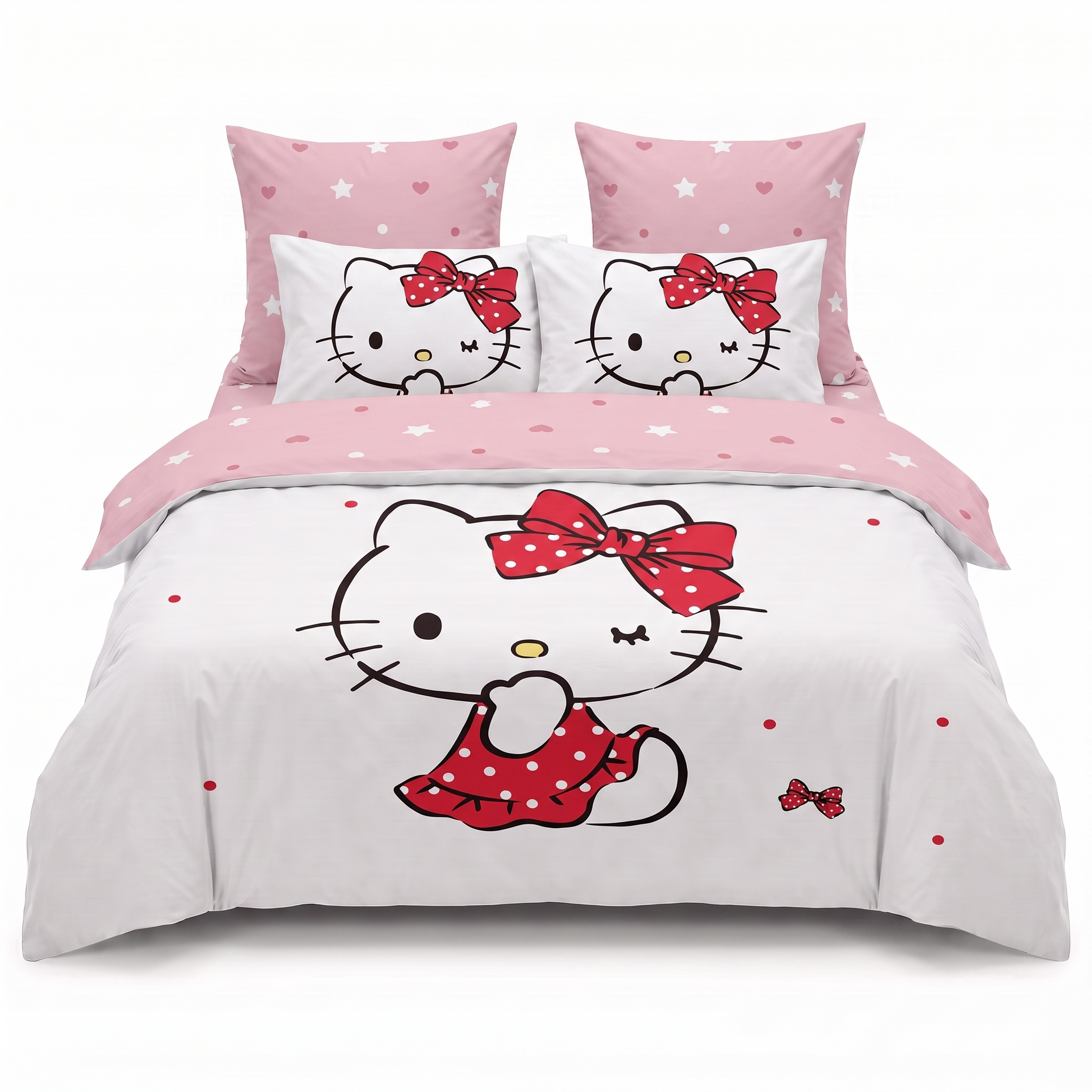 Σετ σεντονιών 3D σε λευκό με Hello Kitty — μπροστινή όψη